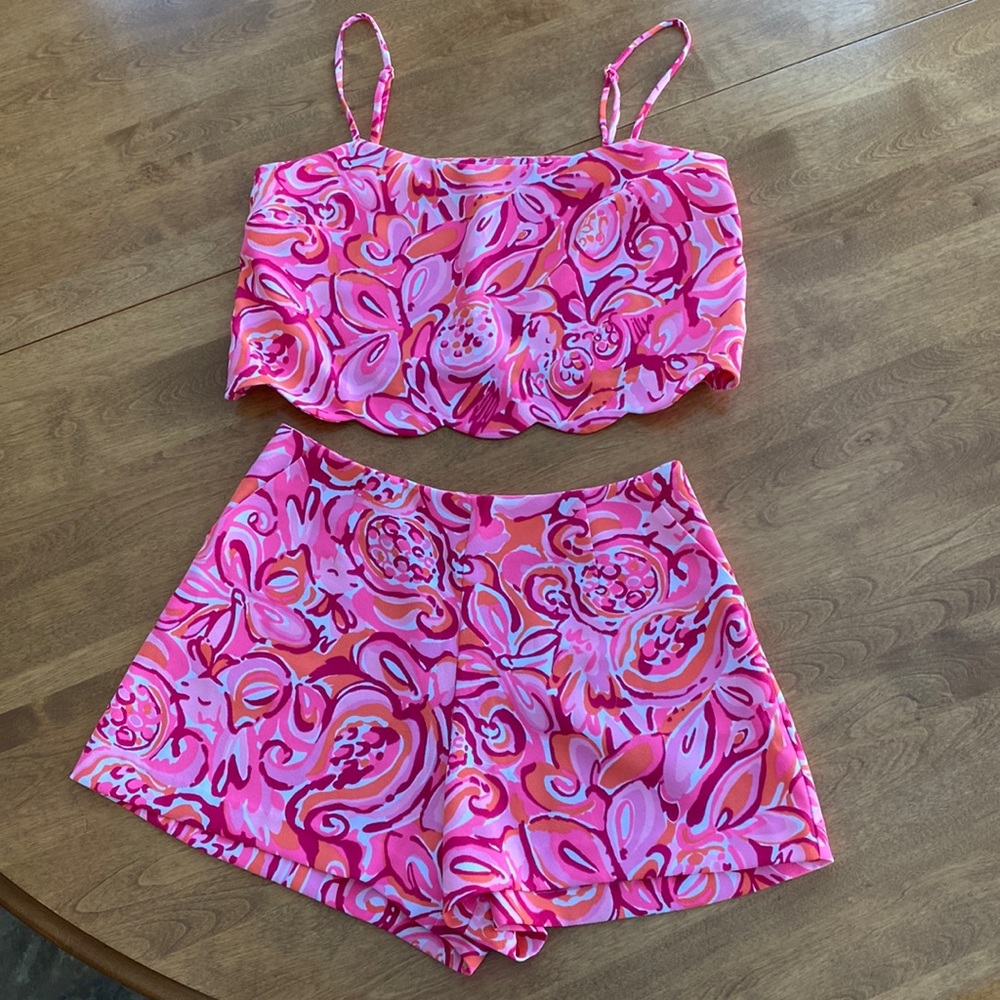 Lilly Pulitzer crop and shorts set